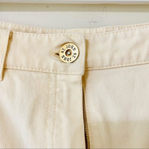St. John Sport Slacks Straight Leg Pants Ivory Cream size 6 - Picture 3 of 9